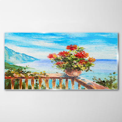 Tablou sticla Flori la malul mării