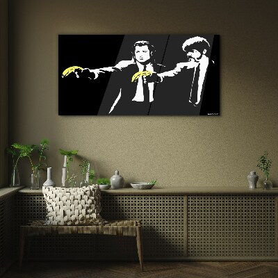 Tablou sticla Pop art banane