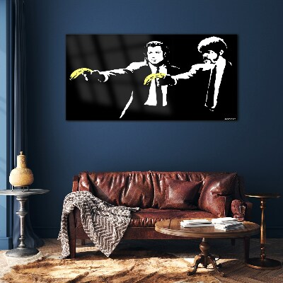 Tablou sticla Pop art banane