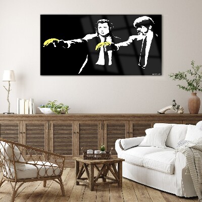 Tablou sticla Pop art banane