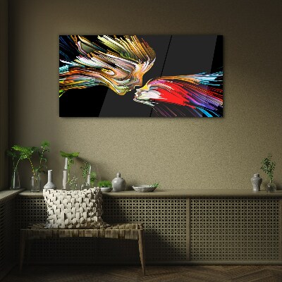 Tablou sticla Unirea sufletelor colorate