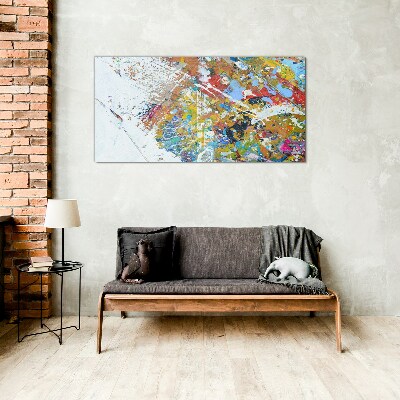 Tablou sticla Haos abstract colorat