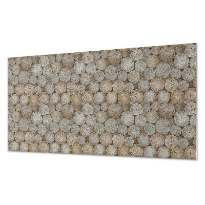 Panou decorativ pvc Model cu cercuri de lemn