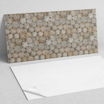 Panou decorativ pvc Model cu cercuri de lemn