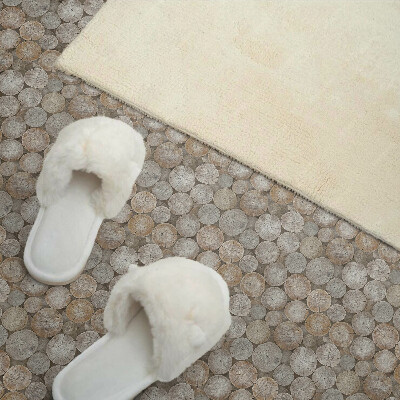 Panou decorativ pvc Model cu cercuri de lemn