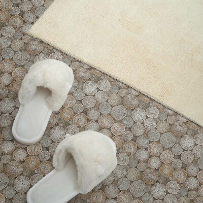 Panou decorativ pvc Model cu cercuri de lemn