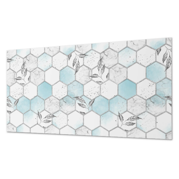 Panou de perete Model hexagonal cu frunze