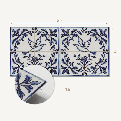 Panou decorativ pvc Motivul pasăre printre plante