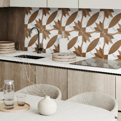 Panou decorativ pvc Model geometric cu lemn