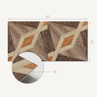 Panou decorativ pvc Model geometric din lemn