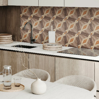 Panou decorativ pvc Model geometric din lemn