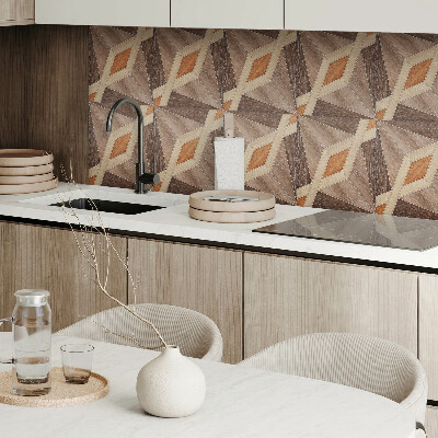 Panou decorativ pvc Model geometric din lemn
