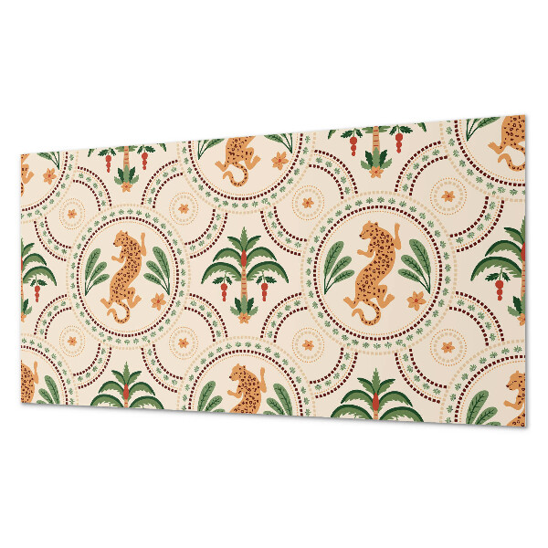 Panou decorativ pvc Imprimeu tropical de leopard