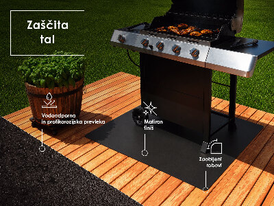 Covoraș semioval din tablă pentru protecția grătarului 80x70 cm