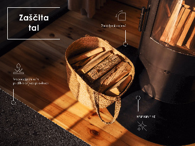 Protecție sub sobă din tablă neagră în formă de sfert