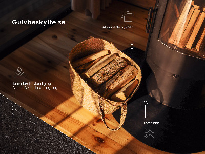 Protecție sub sobă din tablă neagră în formă de sfert