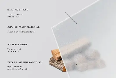 Placă de protecție semitransparentă pentru șemineu în formă de sfert de cerc