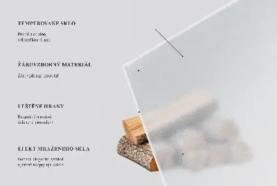 Placă de protecție semitransparentă pentru șemineu în formă de sfert de cerc