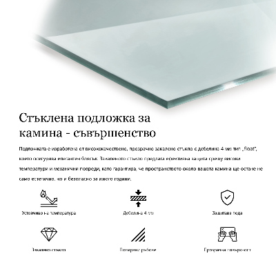 Sticlă securizată protecție sub sobă hexagonală transparentă