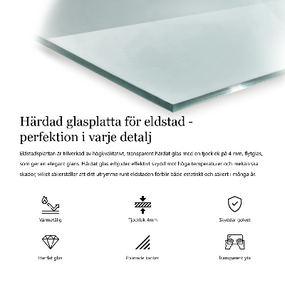 Sticlă securizată protecție sub sobă hexagonală transparentă