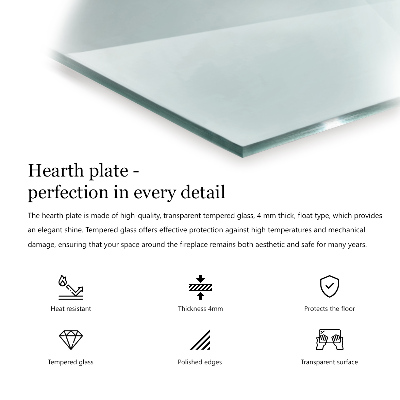 Sticlă securizată protecție sub sobă hexagonală transparentă