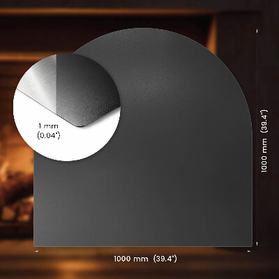 Protecție sub sobă semiovală din tablă neagră