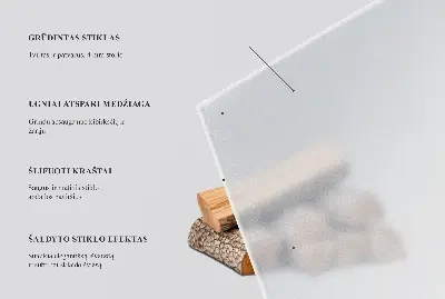Placă de sticlă semiovală semitransparentă pentru șemineu