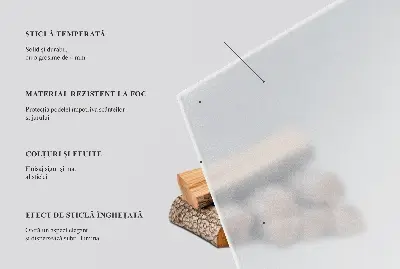 Placă de sticlă semiovală semitransparentă pentru șemineu