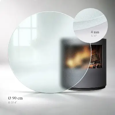 Protecție rotundă semitransparentă sub sobă