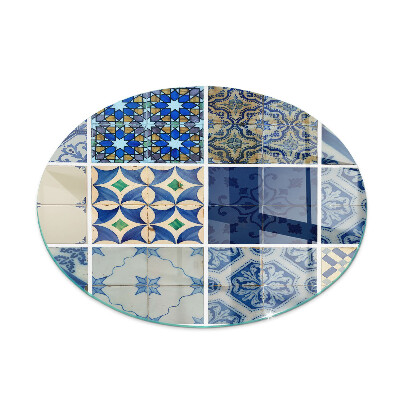 Sticlă securizată protecție sub sobă Modele ceramice pe fundal