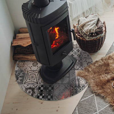 Placă de sticlă pentru șemineu Modele decorative cu gresie