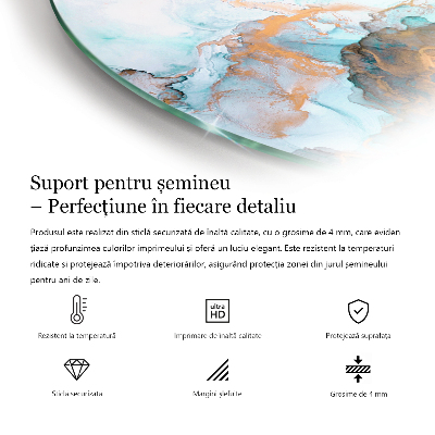 Sticlă securizată protecție sub sobă Model abstract cu textură variată