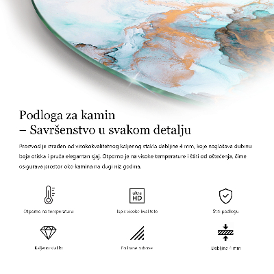 Placă de sticlă pentru șemineu Motiv abstract fluid