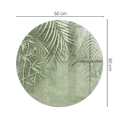 Placă de sticlă pentru șemineu Frunze tropicale pe fundal