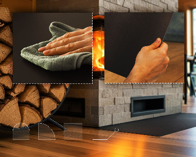 Protecție sub sobă din tablă neagră în formă dreptunghiulară