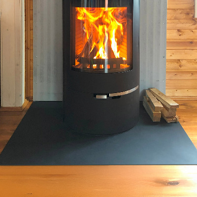 Protecție sub sobă din tablă neagră în formă dreptunghiulară