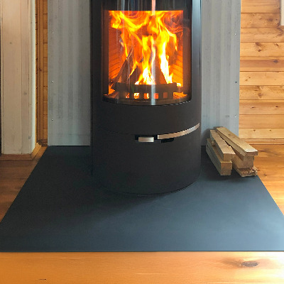 Protecție sub sobă din tablă neagră în formă dreptunghiulară