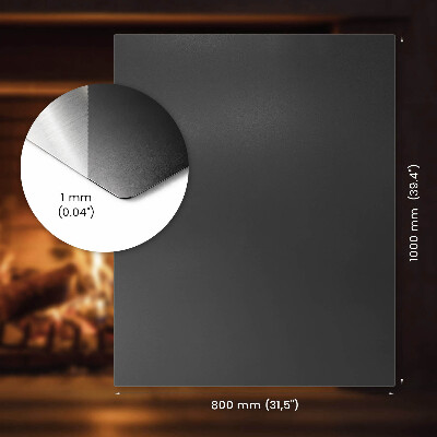Protecție sub sobă din tablă neagră în formă dreptunghiulară