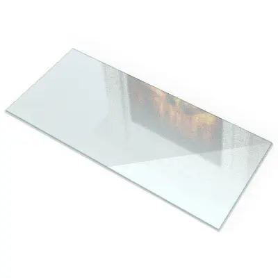 Placă din sticlă securizată sub sobă dreptunghiulară semitransparentă
