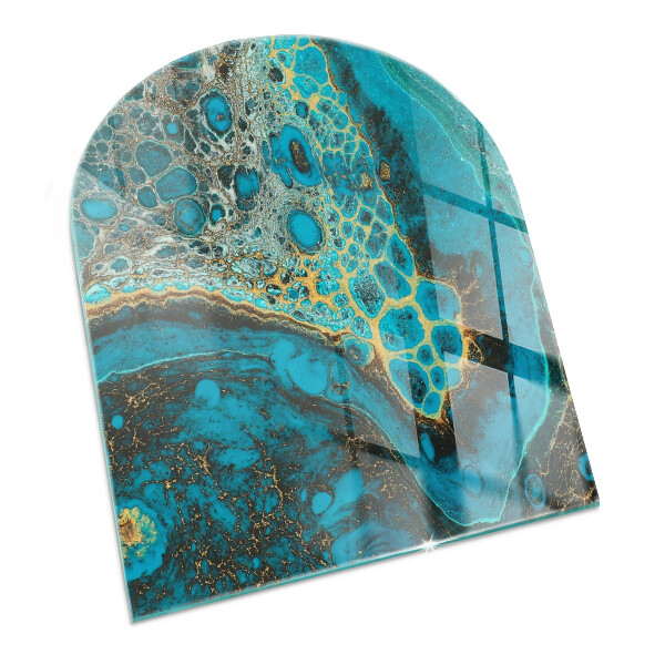Glass hearth for log burner Model organic abstract