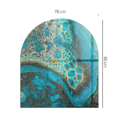 Glass hearth for log burner Model organic abstract