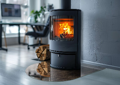 Glass hearth for log burner Model din lemn natural