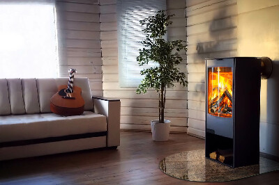 Glass hearth for log burner Model din lemn natural