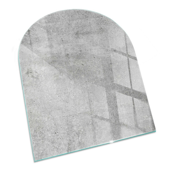 Glass hearth for log burner Textura beton brut