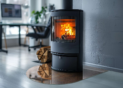 Glass hearth for log burner Textura rugină pe metal