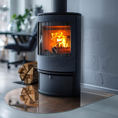 Glass hearth for log burner Textura rugină pe metal