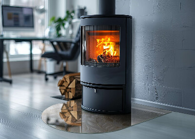 Glass hearth for log burner Frunze în modele subtile