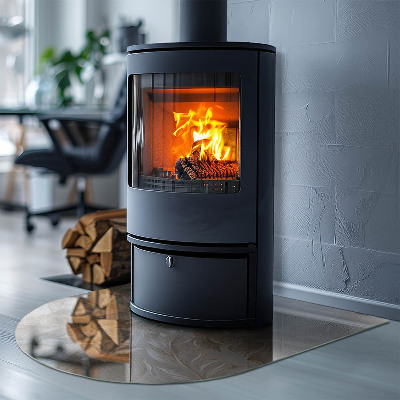 Glass hearth for log burner Frunze în modele subtile