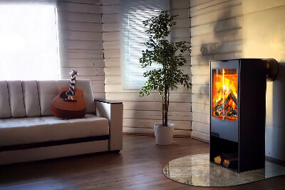 Glass hearth for log burner Frunze în modele subtile