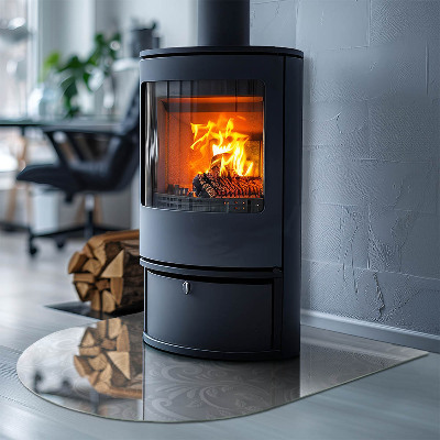 Glass hearths for wood burners Model de plante elegant